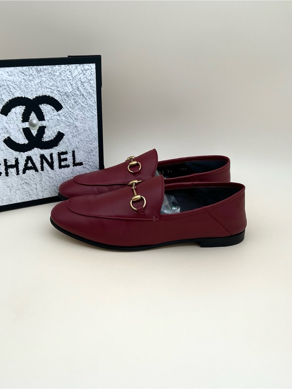 Gucci Burgundy Leather Horsebit Loafers